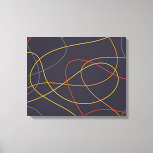 Colourful, modern, simple, trendy,curvy messy line canvas print