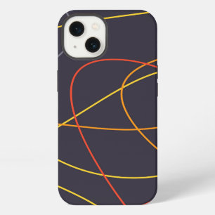 Colourful, modern, simple, trendy,curvy messy line iPhone 13 case