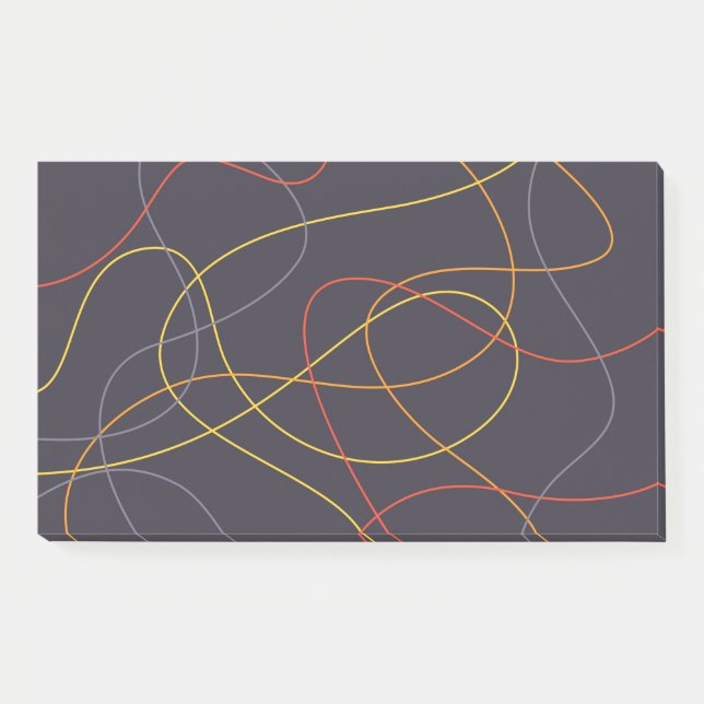 Colourful, modern, simple, trendy,curvy messy line post-it notes (Front)