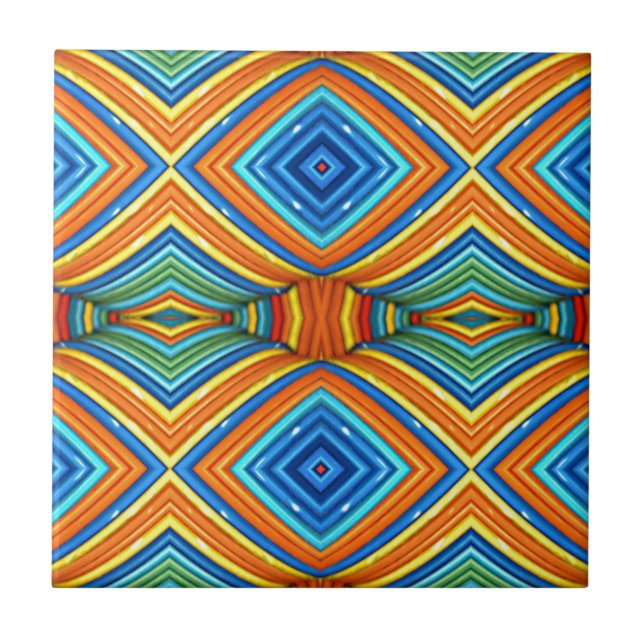 Colourful Modern Southwest Pattern Tile (Front)