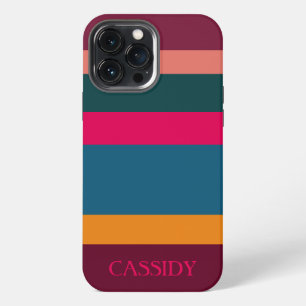 Colourful modern striped iPhone 13 pro max case