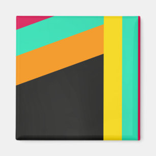 Colourful modern stripes pattern magnet