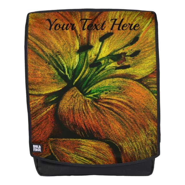 colourful modern style pattern yellow and black backpack (Front)