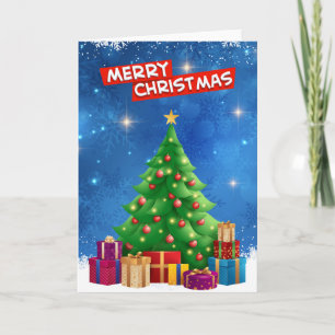 Colourful Modern Stylish Merry Christmas Holiday  Card