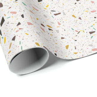 Colourful Modern Terrazzo Texture Pattern Wrapping Paper