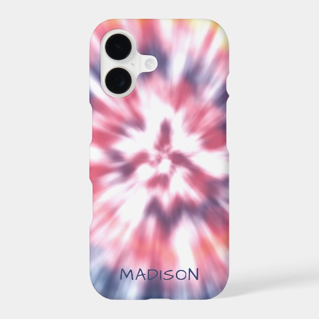 Colourful Modern Tie Dye Pattern Personalised Name (Back)
