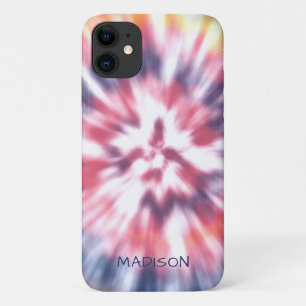 Colourful Modern Tie Dye Pattern Personalised Name Case-Mate iPhone Case