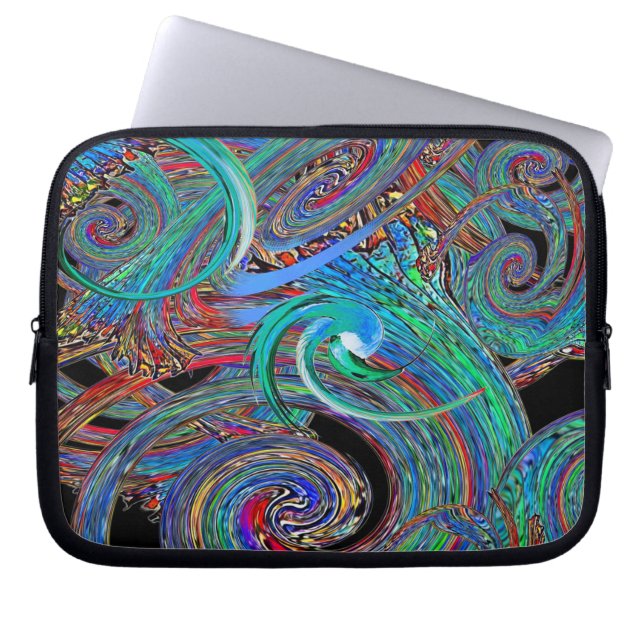 Colourful Modern Trendy Abstract Pattern Laptop Sleeve (Front)