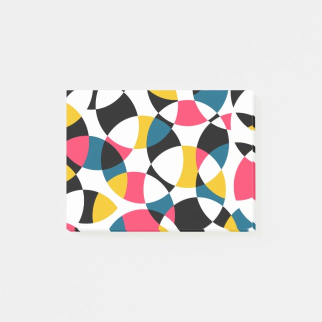 Colourful, modern, trendy, cool circular graphic post-it notes (Front)