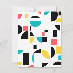 Colourful, modern, trendy, fun, cheerful geometric card