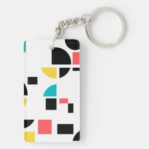 Colourful, modern, trendy, fun, cheerful geometric key ring
