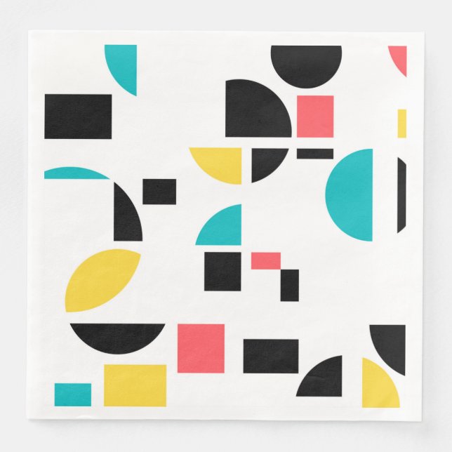 Colourful, modern, trendy, fun, cheerful geometric napkin (Front)