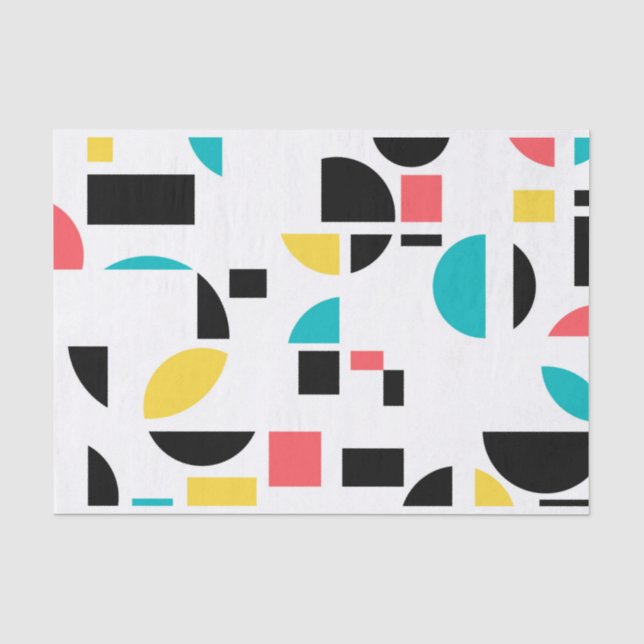 Colourful, modern, trendy, fun, cheerful geometric tissue paper (Front)