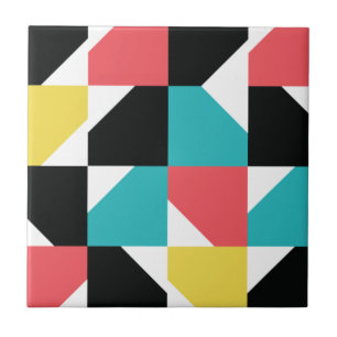 Colourful, modern, trendy, fun geometric pattern tile
