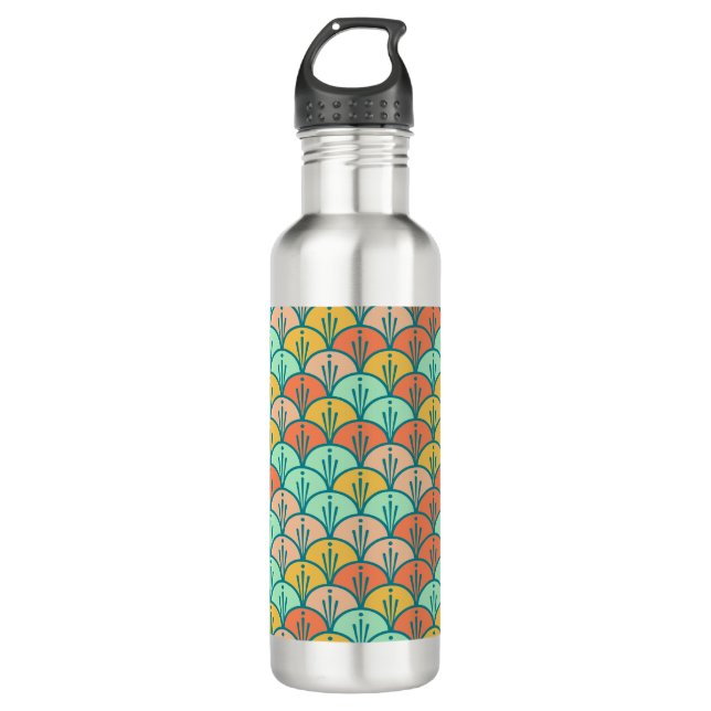 Colourful Modern Trendy Geometric Fish Scale 710 Ml Water Bottle (Front)