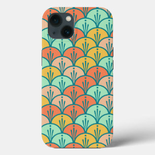 Colourful Modern Trendy Geometric Fish Scale iPhone 13 Case