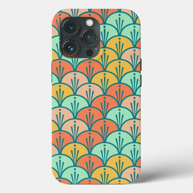 Colourful Modern Trendy Geometric Fish Scale Case-Mate iPhone Case (Back)