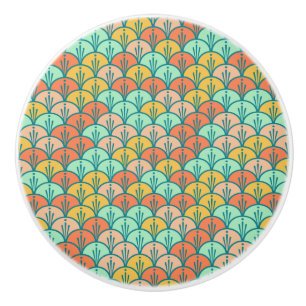 Colourful Modern Trendy Geometric Fish Scale Ceramic Knob