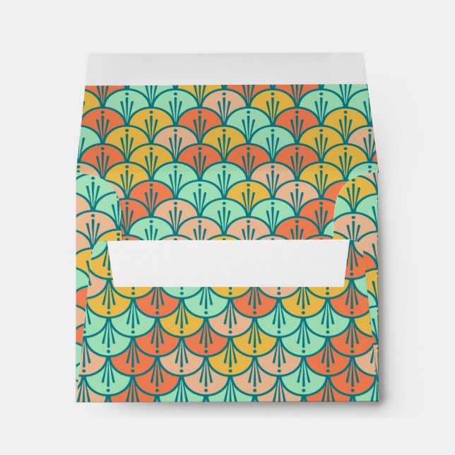 Colourful Modern Trendy Geometric Fish Scale Envelope (Back (Bottom))