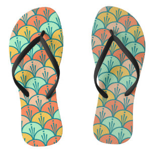 Colourful Modern Trendy Geometric Fish Scale Jandals