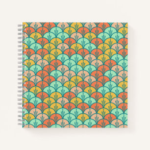 Colourful Modern Trendy Geometric Fish Scale Notebook
