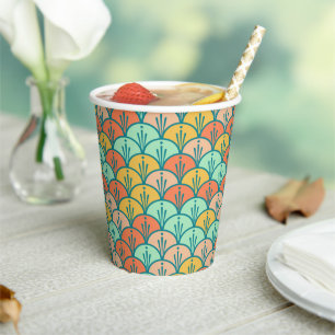 Colourful Modern Trendy Geometric Fish Scale Paper Cups
