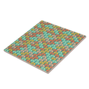 Colourful Modern Trendy Geometric Fish Scale Tile
