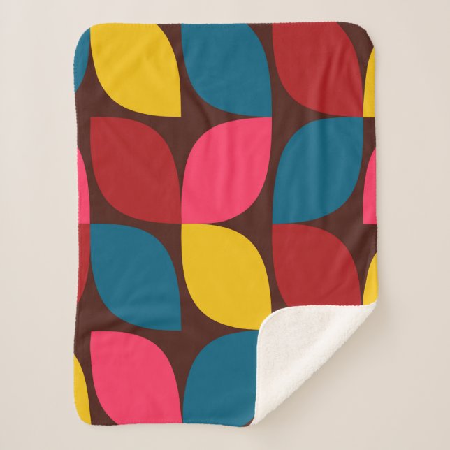 Colourful, modern, trendy, urban flower abstractio sherpa blanket (Front)