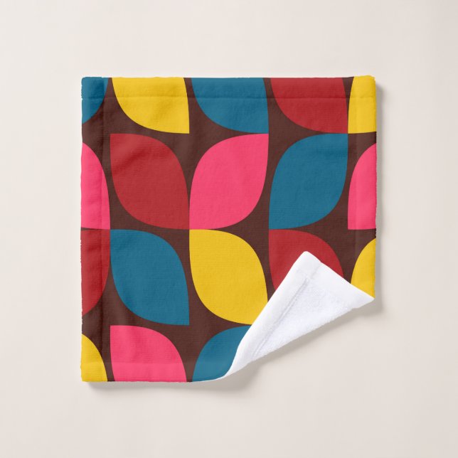 Colourful, modern, trendy, urban flower abstractio wash cloth (Wash Cloth)