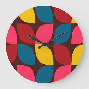 Colourful, modern, trendy, urban flower large clock
