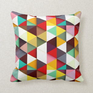Colourful Modern Triangle Pattern Cushion