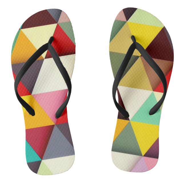 Colourful Modern Triangle Pattern Jandals (Footbed)