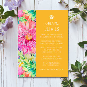 Colourful Modern Tropical Floral Wedding Details Enclosure Card