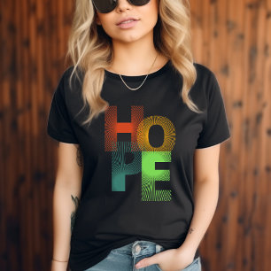 Colourful Modern Typography Hope T-shirt