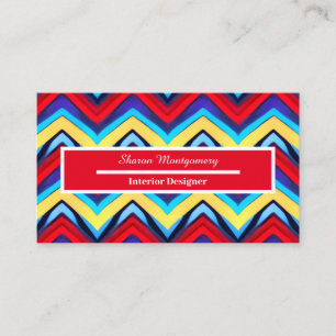 Colourful Modern V Shape Pattern Business Card