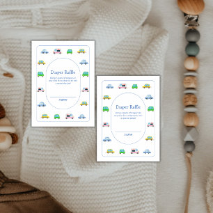 Colourful Modern Vehicle Books For Baby Shower Enclosure Card