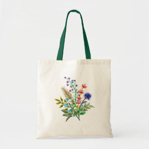 Colourful Modern Watercolor Flowers Summer Tote Ba Bag