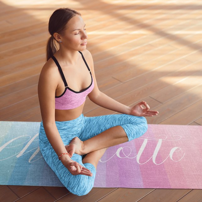 Colourful Modern Watercolor Rainbow Personalised Yoga Mat (Creator Uploaded)