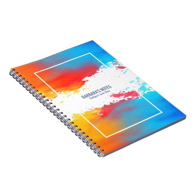 Colourful modern watercolors splatter notebook (Right Side)