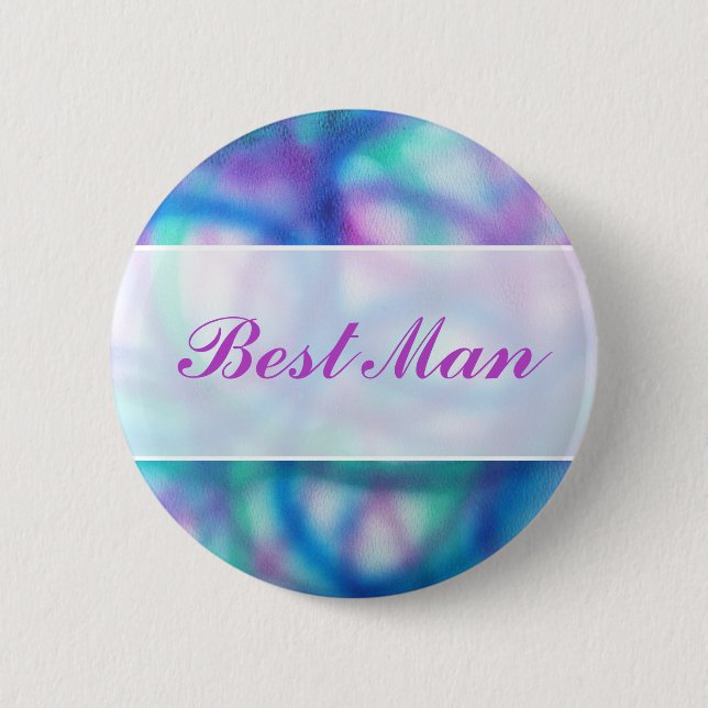Colourful Modern Wedding. Best Man 6 Cm Round Badge (Front)