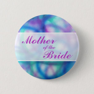 Colourful Modern Wedding. Mother of the Bride 6 Cm Round Badge