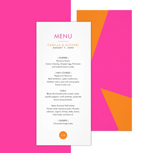 Colourful Modern Wedding Vertical Menu Cards (Creator Uploaded)