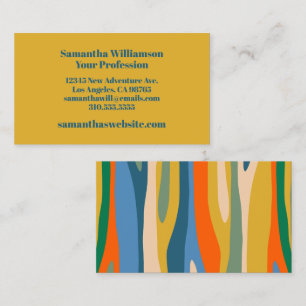 Colourful Modern Wild Stripes Personalised Business Card