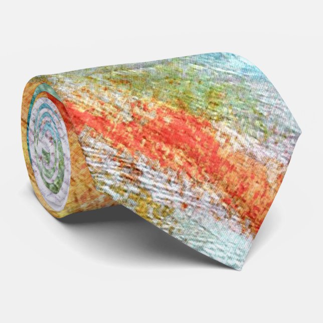 Colourful Modern Wood Grain Background #28 Tie (Rolled)