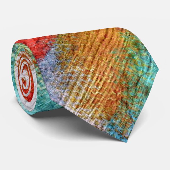 Colourful Modern Wood Grain Background #29 Tie (Rolled)