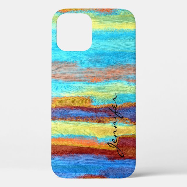 Colourful Modern Wood Grain Background #31 Case-Mate iPhone Case (Back)
