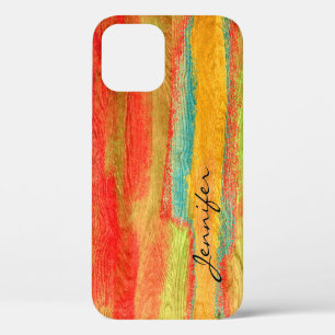 Colourful Modern Wood Grain Background #6 iPhone 12 Pro Case