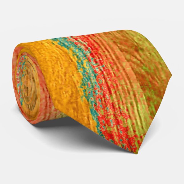 Colourful Modern Wood Grain Background #8 Tie (Rolled)