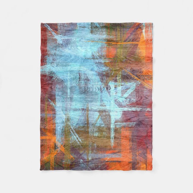Colourful Modern Wood Grain Background Fleece Blanket (Front)