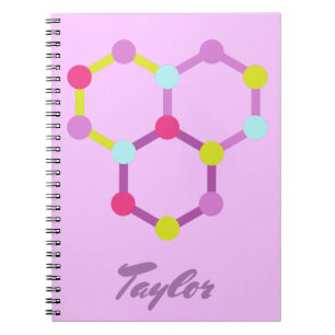 Colourful molecule model notebook